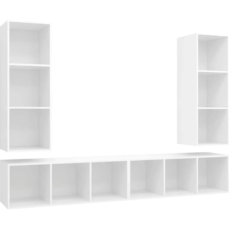 vidaXL Tv-wandmeubelen 4 st bewerkt hout wit, foto 3