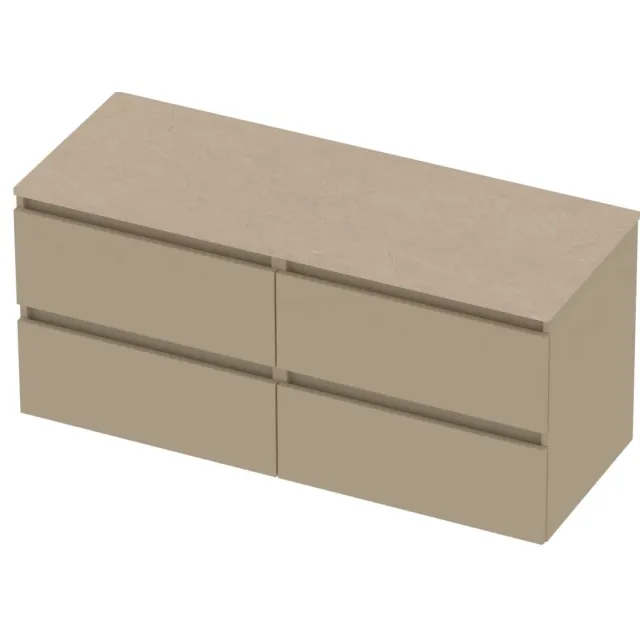 Basic-Line Deck 46 Badmeubelset Greeploos 120x46x58 cm D46ssemb2x60 Mat Beige Sand Stone