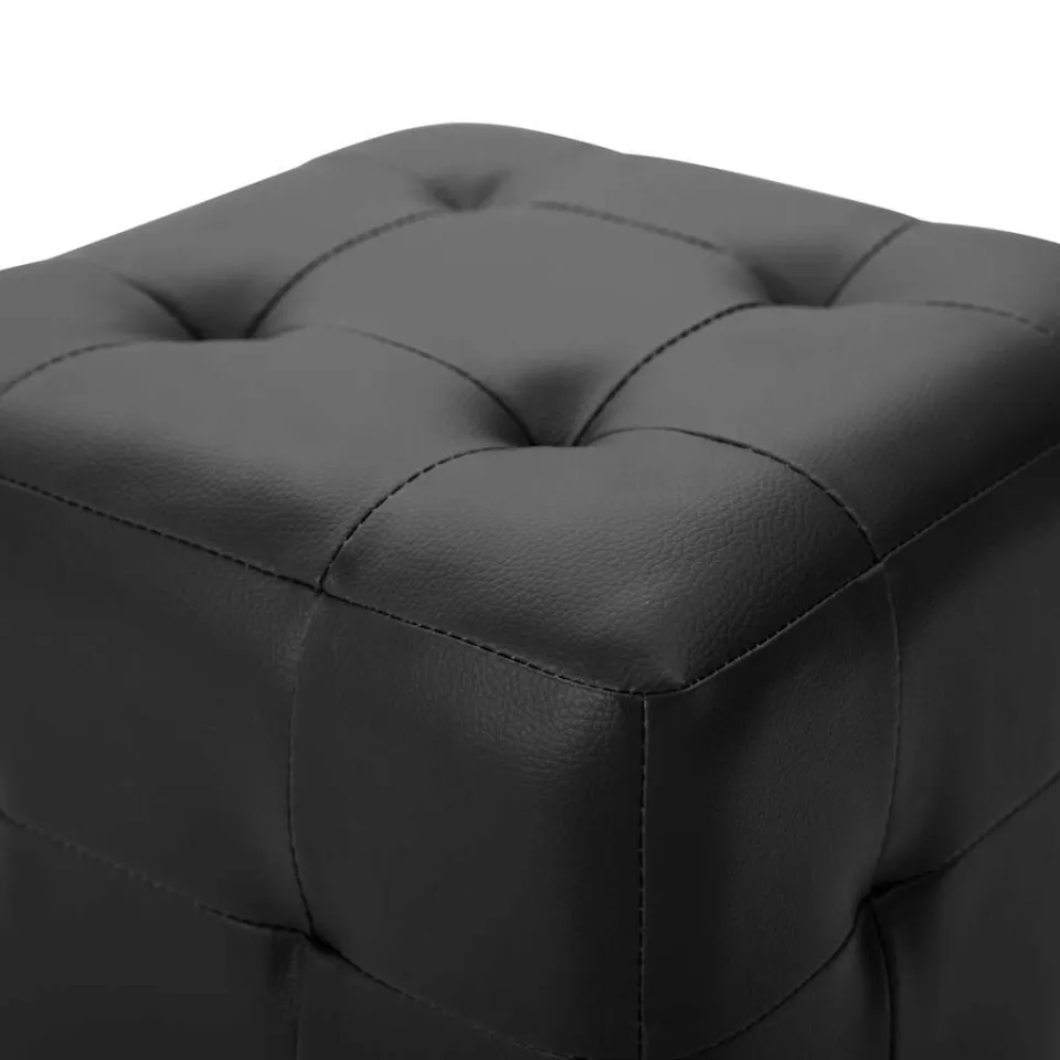 vidaXL Poef 2 st 30x30x30 cm kunstleer zwart, foto 5