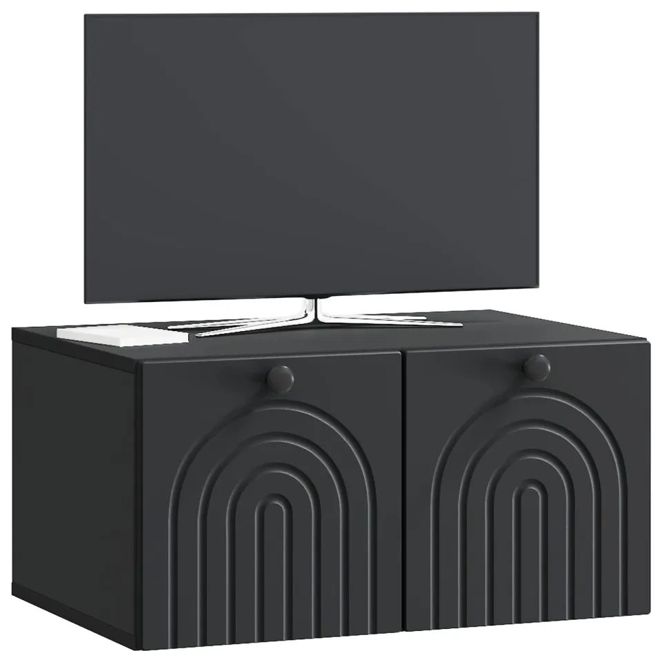 vidaXL Wandbeugel TV-kast Zwart 59,5 x 41 x 30 cm Bewerkt hout