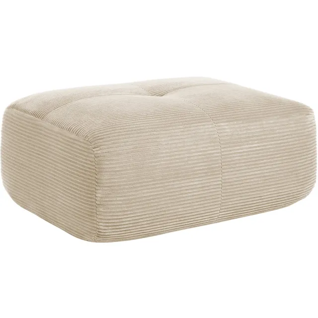 REDOM Voetenbankje - Gestoffeerd design - Zonder montage - Vierkante vorm - Modern - Woonkamer - Stof - Beige - 83 x 83 x 26 cm