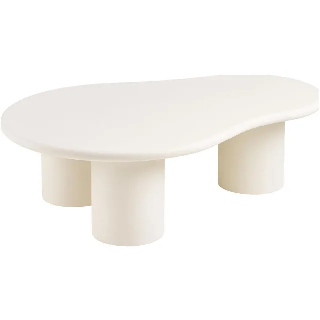 Nest of Nora Salontafel rechthoek koffietafel - Cement look 80x120x35 cm - Off-White Gebroken wit