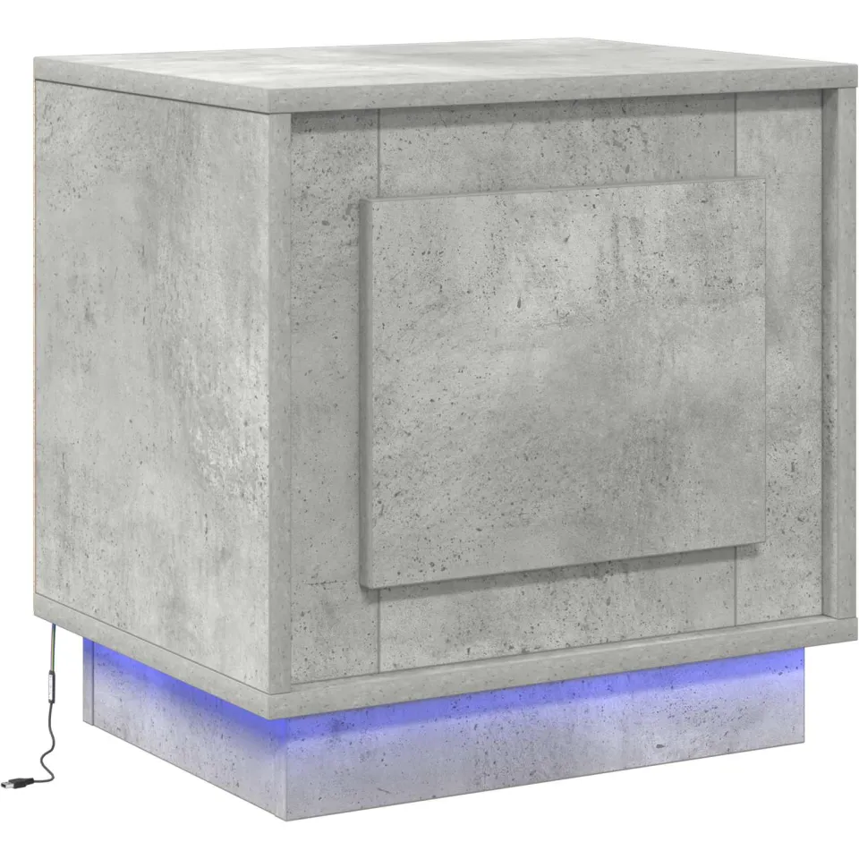 vidaXL Nachtkastje Beton Grijs 44 x 34,5 x 45 cm Bewerkt hout, foto 3