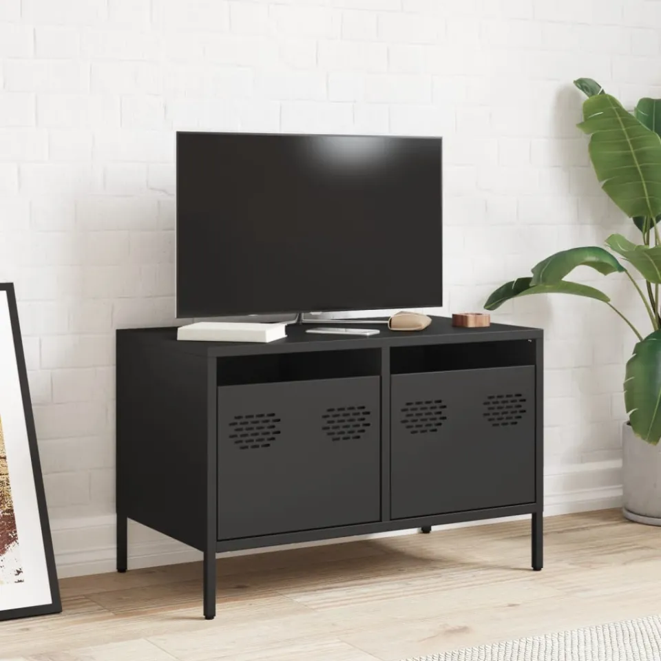 vidaXL Tv-meubel 68x39x43,5 cm koudgewalst staal zwart, foto 2