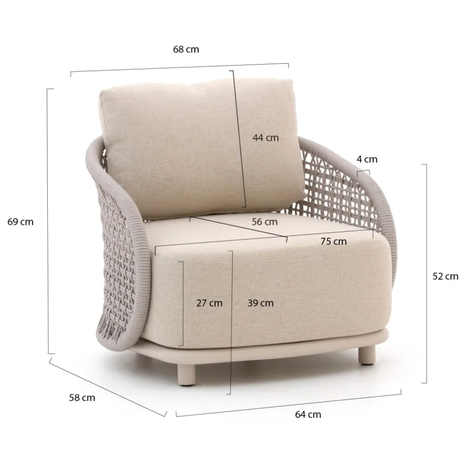 Manifesto Furniture Manifesto Cavarzere lounge tuinstoel taupe, foto 2