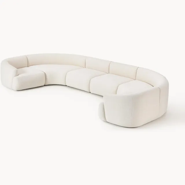 Westwing Collection Modulaire XL bouclé bank Sofia Wit