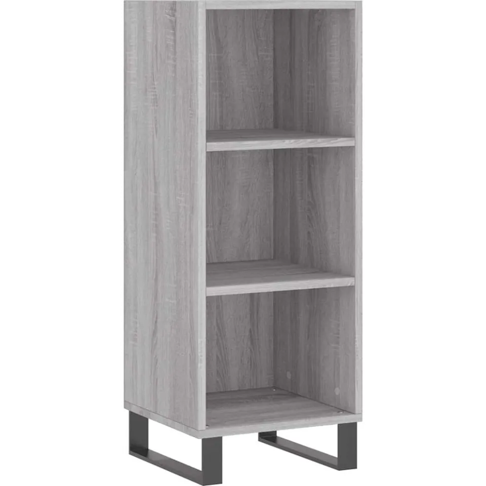 vidaXL Dressoir 34,5x32,5x90 cm bewerkt hout grijs sonoma eikenkleurig, foto 3