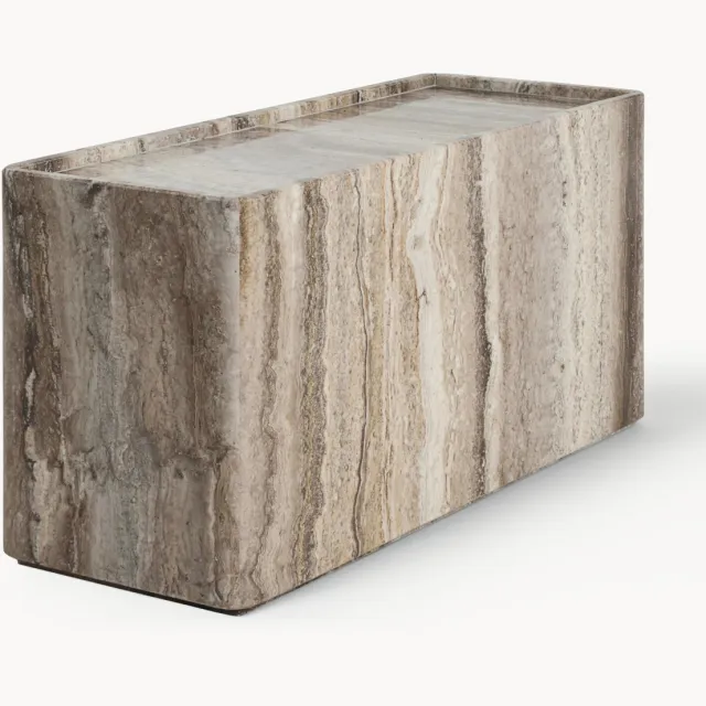 GUBI Travertijn bijzettafel Pietra Taupe