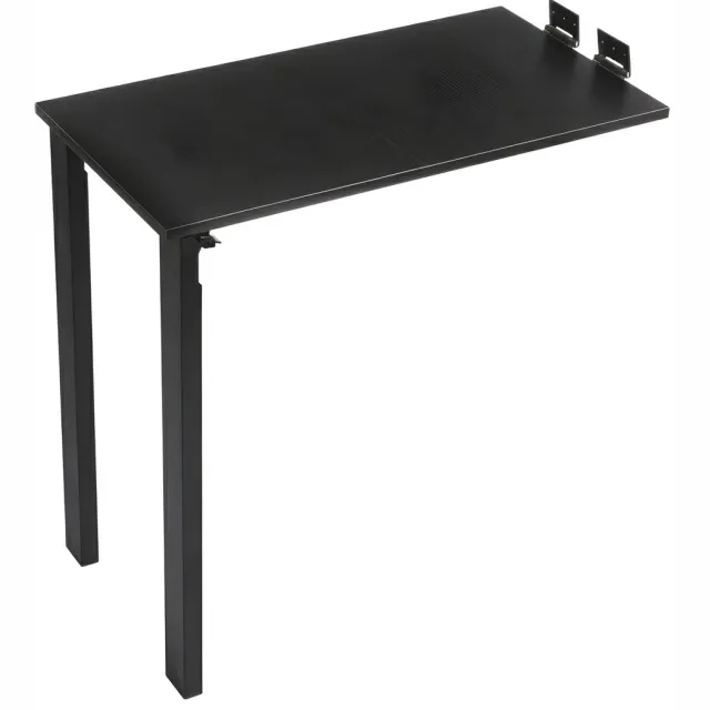 Happiq Wandtafel Opklapbaar – Met Poten – 75x40x74 cm – Ruimtebesparende Eettafel / Bureau – Voor Kleine Ruimtes – Zwart Black
