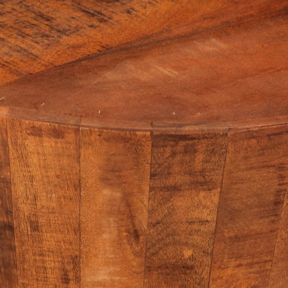 vidaXL Salontafel Ø52x30 cm massief ruw mangohout bruin, foto 4