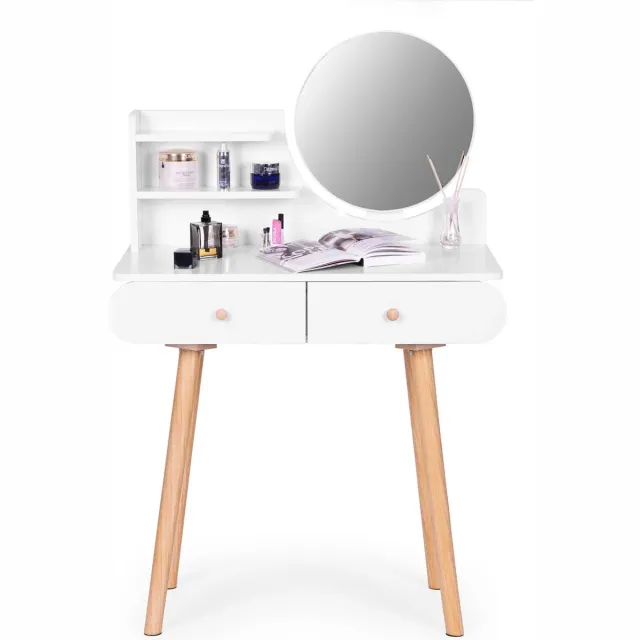 Viking Choice Kaptafel - met spiegel - 80x40x122 cm - wit