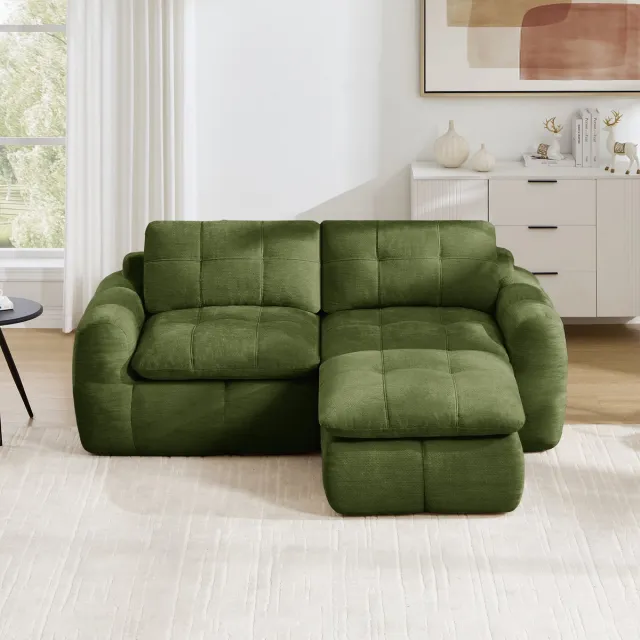 VVBV Cloud Bank 194x160x68 cm – Cloud Sofa van Chenille – Krasbestendig – Voor Woonkamer – Groen