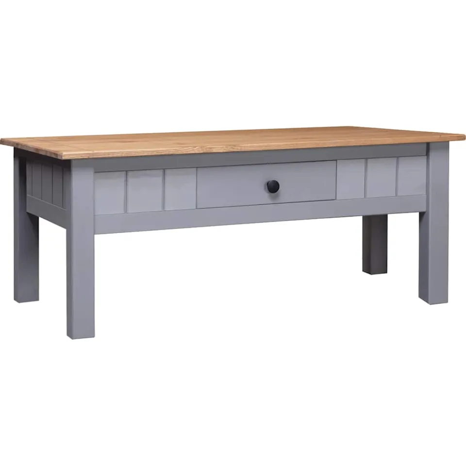 vidaXL Salontafel Panama Range 100x60x43,5 cm massief grenenhout grijs