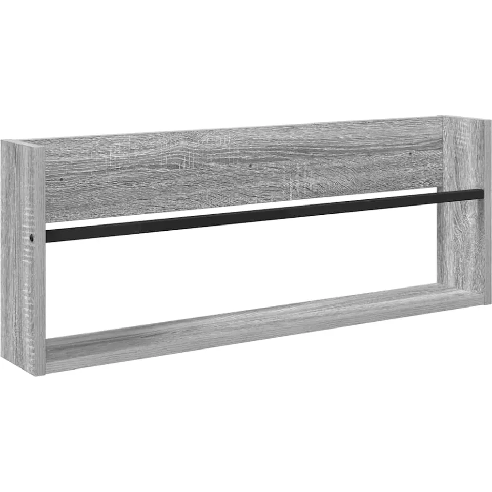 vidaXL Tijdschrift Rek Grijs Sonoma 80 x 12 x 30 cm Bewerkt hout, foto 3