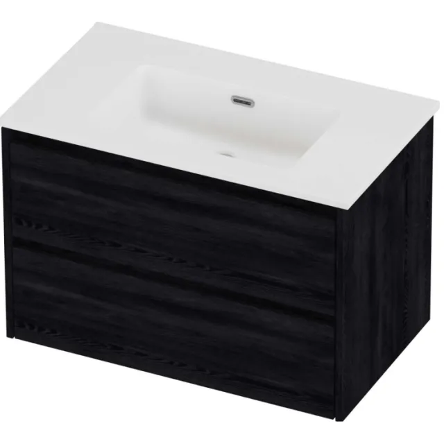 Proline Tribute Badmeubelset Porselein Elegant 80x46x54 cm Mat White Black Oak Eiken
