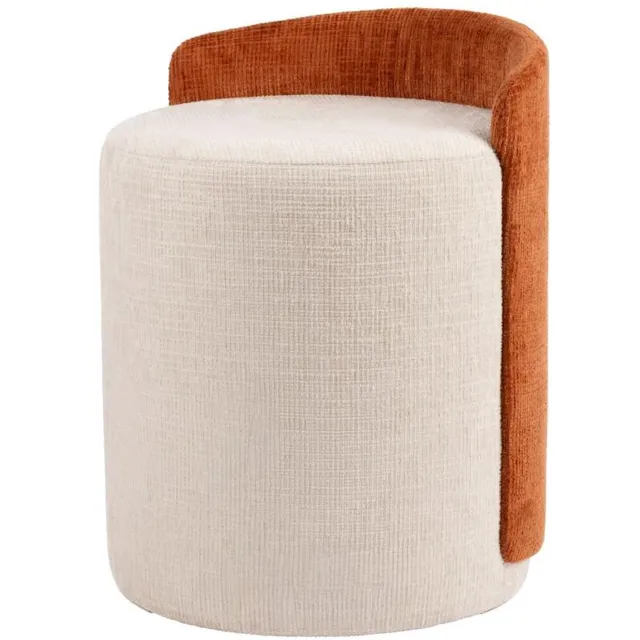Fameilleur poef 40x38xH55cm gebrand oranje/soft grijs Brume - metalen zitpoef en voetenbank, voor woonkamer, slaapkamer en kinderkamer, woondecoratie voor modern interieur, mooi als cadeau