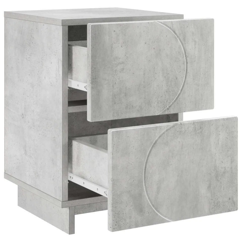 vidaXL Nachtkastje 2 st Betongrijs 33,5 x 34,5 x 50 cm Bewerkt hout grijs, foto 3
