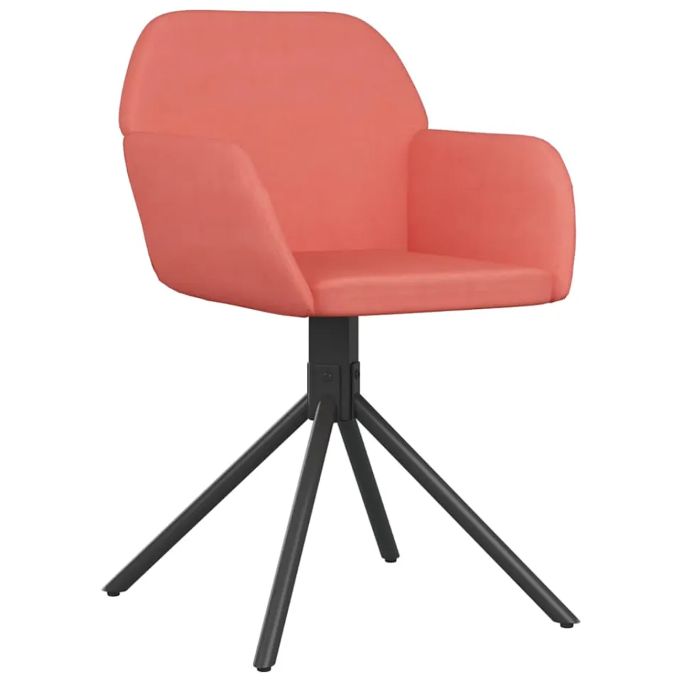 vidaXL Eetkamerstoelen draaibaar 2 st fluweel roze