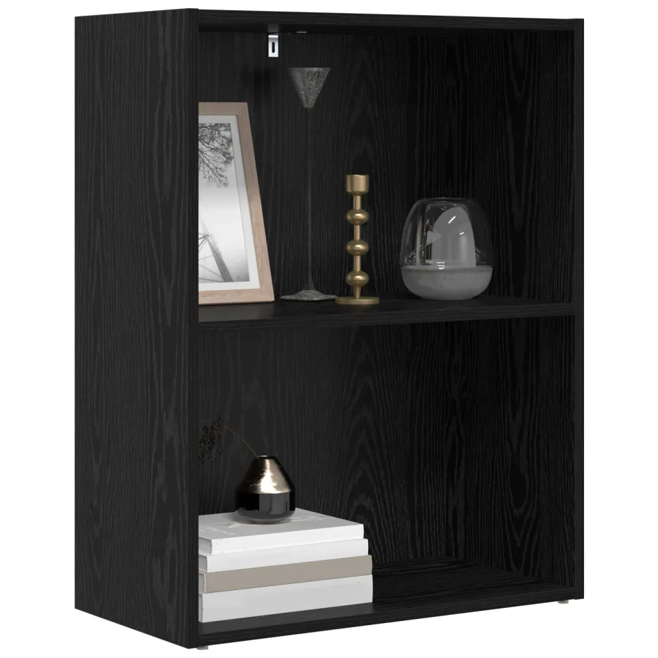 vidaXL Boekenkast 60 x 30 x 76.5 cm Zwart Eiken