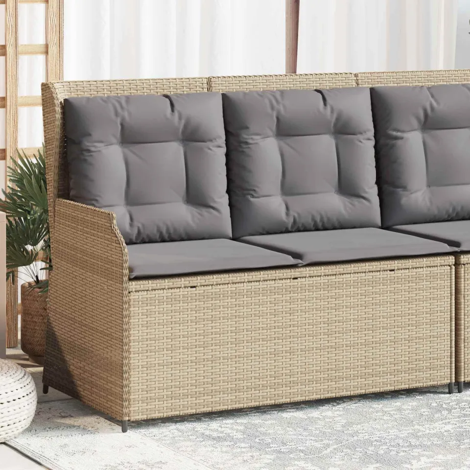 vidaXL Tuinbank Beige poly rattan, foto 3