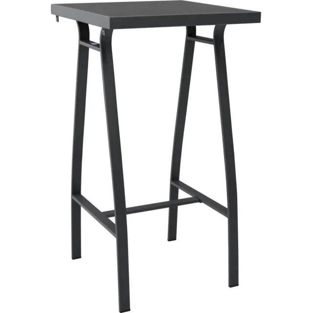 vidaXL Tuinbartafel 60x60x110 cm gehard glas zwart
