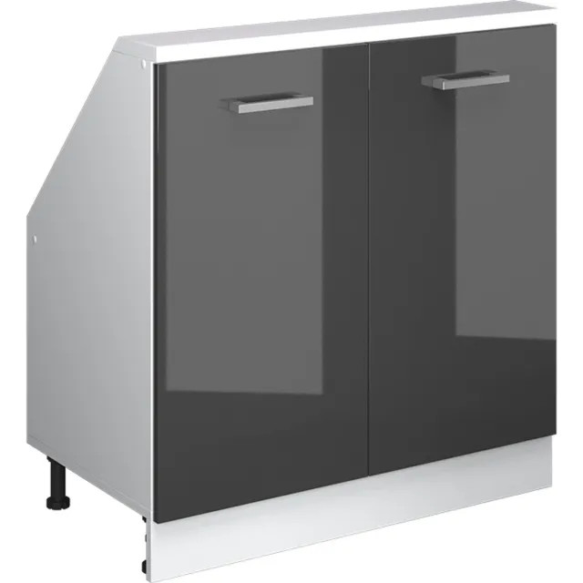 Vicco R-Line Keukenkast voor schuine wand – 80 cm met 2 deuren Antraciet hoogglans/wit