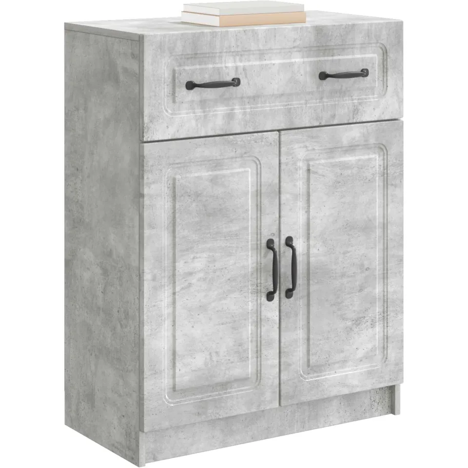 vidaXL Dressoir met lade Betongrijs 66 x 34,5 x 87 cm Bewerkt hout