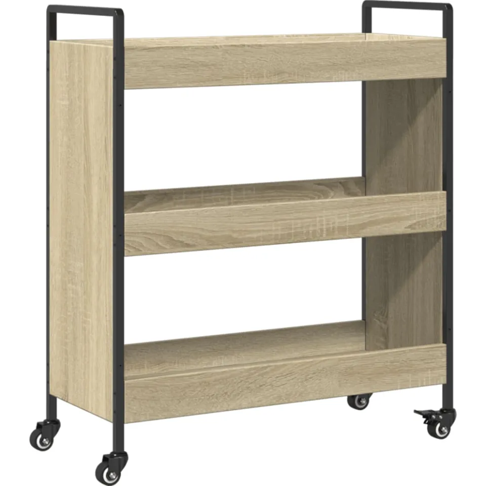 vidaXL Keukentrolley 70x30x82 cm bewerkt hout sonoma eikenkleurig Bruin
