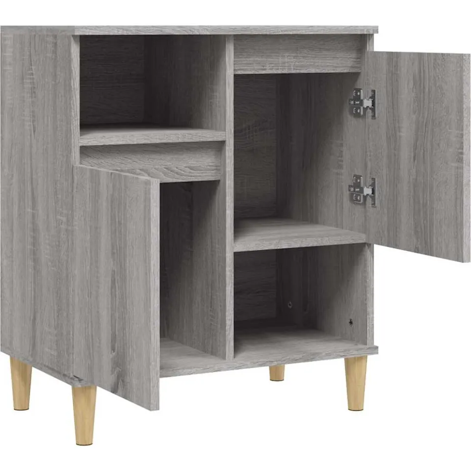 vidaXL Dressoir 60x35x70 cm bewerkt hout grijs sonoma eikenkleurig, foto 4