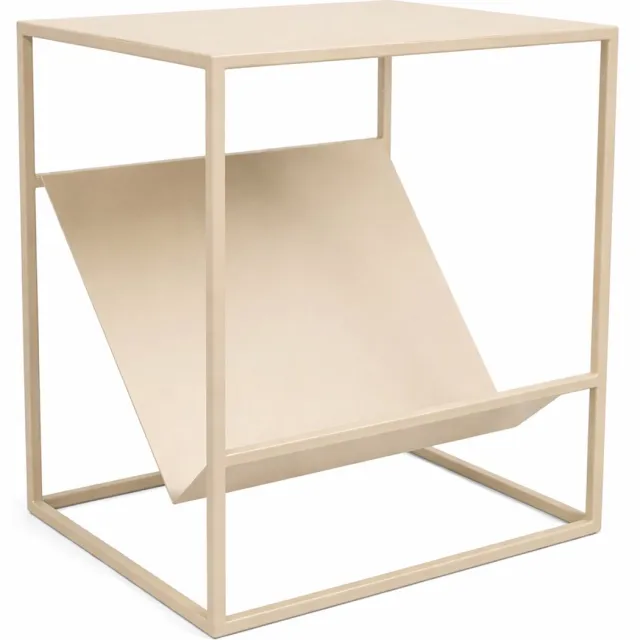 LOFT42 Freek Bijzettafel met Tijdschriften- of Krantenbak Zwart Beige