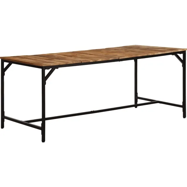 vidaXL Eettafel 180x90x75 cm massief hout ruw mangohout Bruin