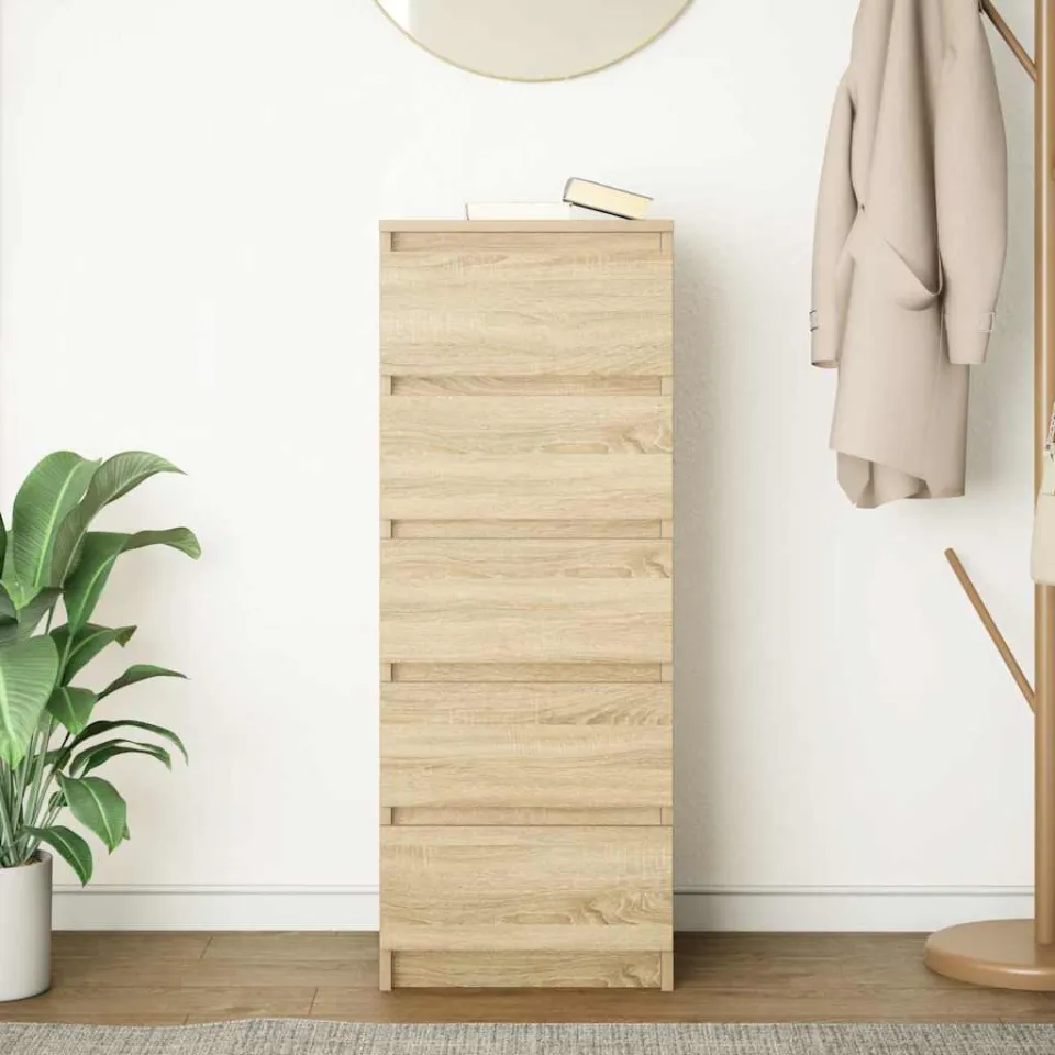 vidaXL Dressoir met lades 37,5x35x99 cm spaanplaat sonoma eikenkleurig, foto 3