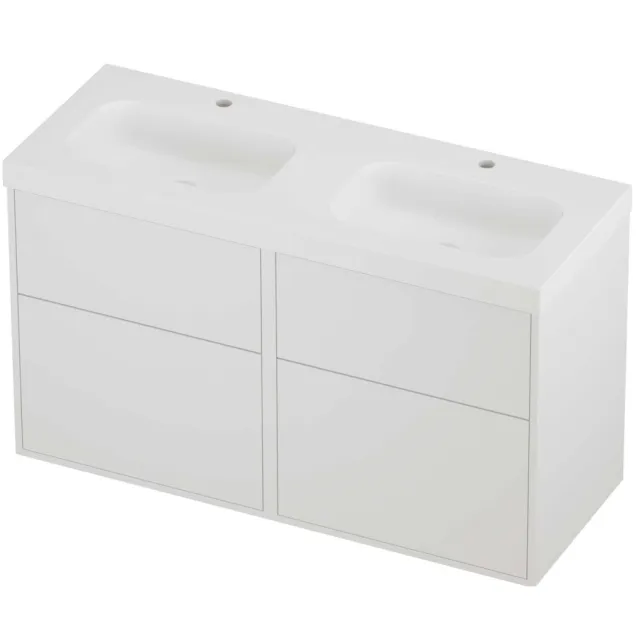 Proline Haga Badmeubelset Polystone Mezza 120x46x73 cm Mat Wit Mat White