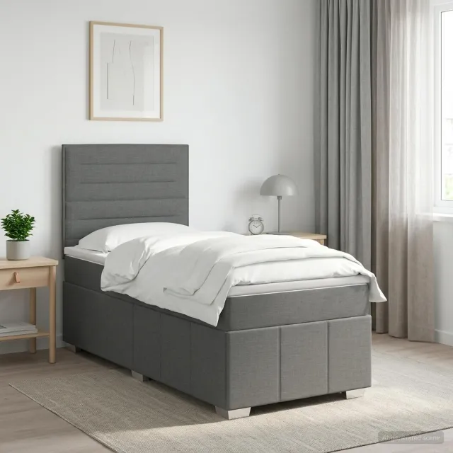 vidaXL Boxspringbed met matras Donkergrijs 100 x 200 cm Stof