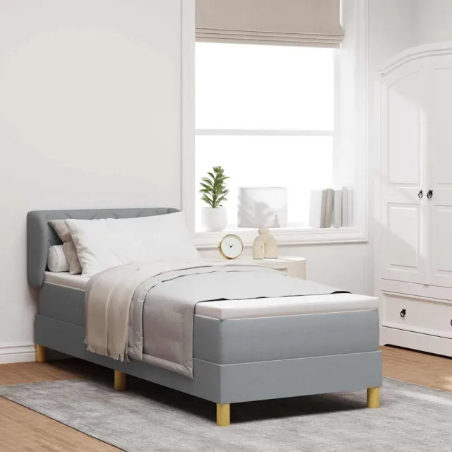 vidaXL Boxspringbed met hoofdeinde Lichtgrijs 80 x 200 cm Stof