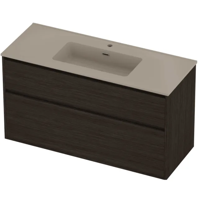 Proline Tribute Badmeubelset Porselein Elegant 1 Gat 120x46x67 cm Mat Crème Cotton Mokka Oak Eiken