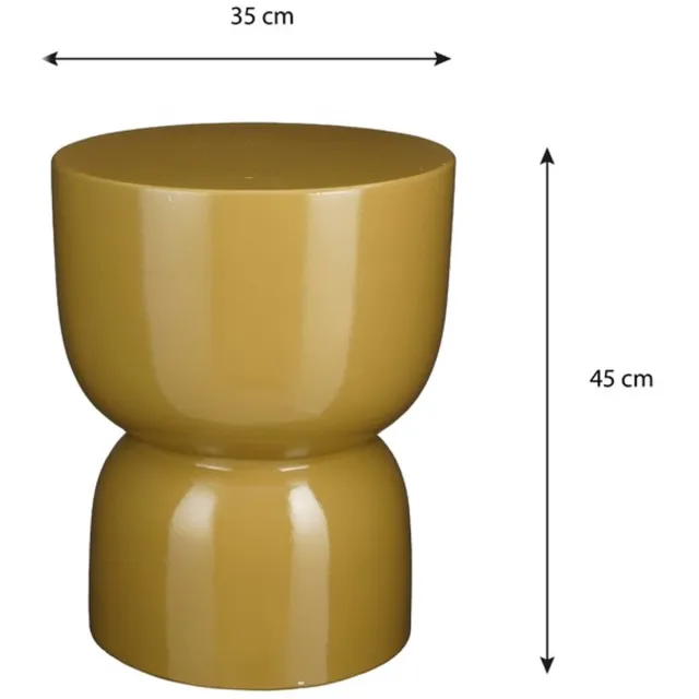 Mica Decorations Stage Bijzettafel - H45 x Ø35 cm - Cement - Geel