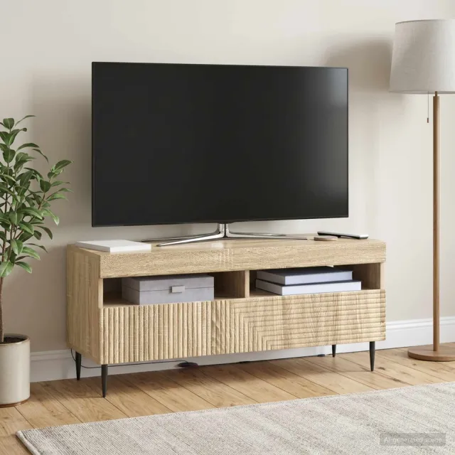 vidaXL LED tv-meubel HAARLEM 100 x 35 x 43 cm Sonoma Eiken, foto 2