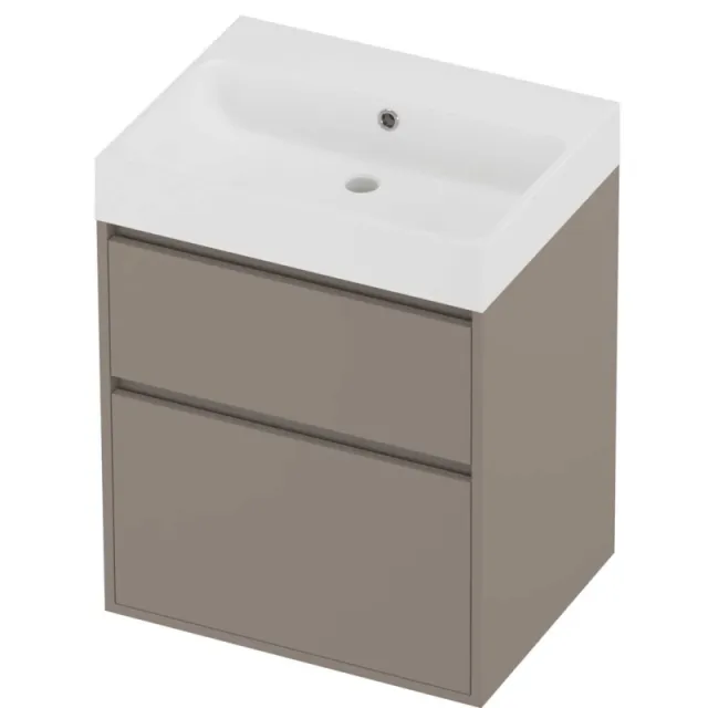 Proline Podium Badmeubelset Polystone Loft 60x46x75 cm Mat White Clay Beige