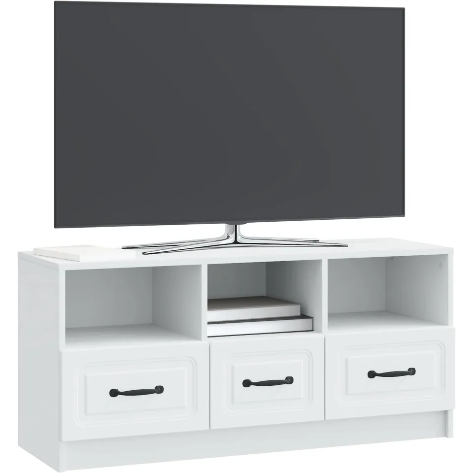 vidaXL TV-kast met lade Wit 102 x 34,5 x 47 cm Bewerkt hout