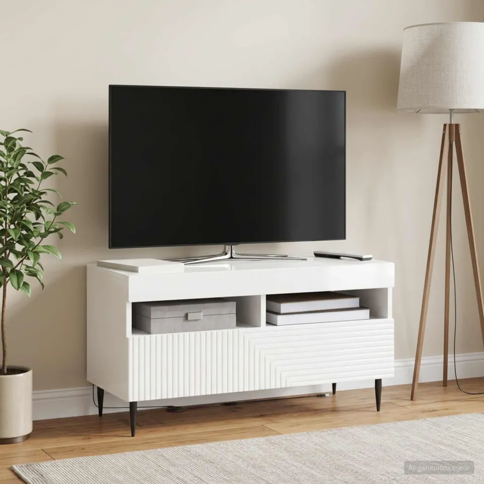 vidaXL LED tv-meubel HAARLEM 81 x 35 x 43 cm Hoogglans Wit, foto 4