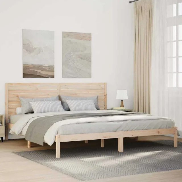 vidaXL Bedframe extra lang zonder matras massief hout 180x210 cm Bruin