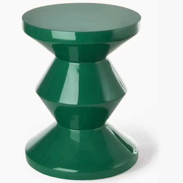 POLSPOTTEN Ronde bijzettafel Zig Zag groen