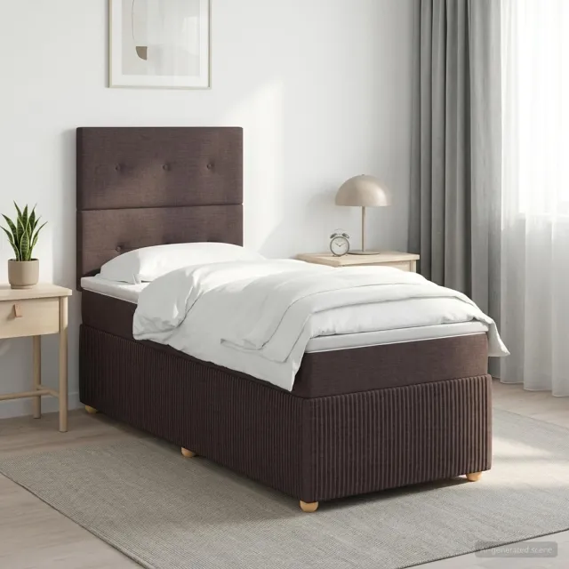 vidaXL Boxspringbed met matras Donkerbruin 80 x 200 cm Stof