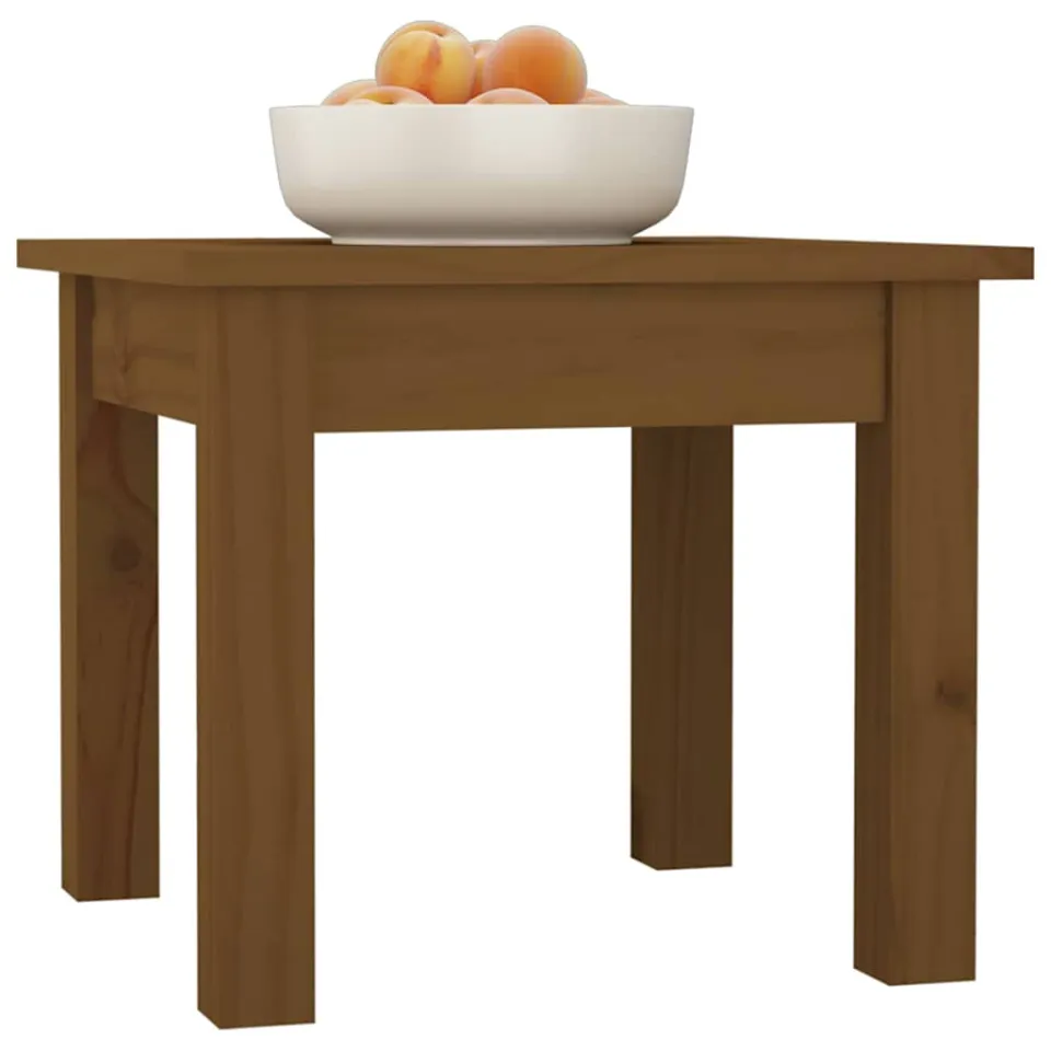 vidaXL Salontafel 35x35x30 cm massief grenenhout honingbruin