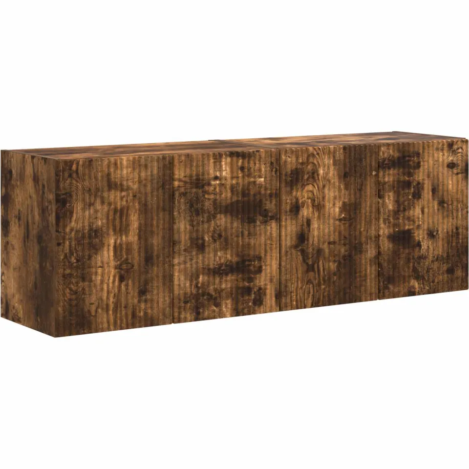 vidaXL TV-wandkast 2 st Gerookt eiken Bewerkt hout, foto 3