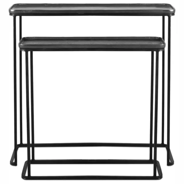 Benoa Sidetable Roan set van 2 metaal - Zwart