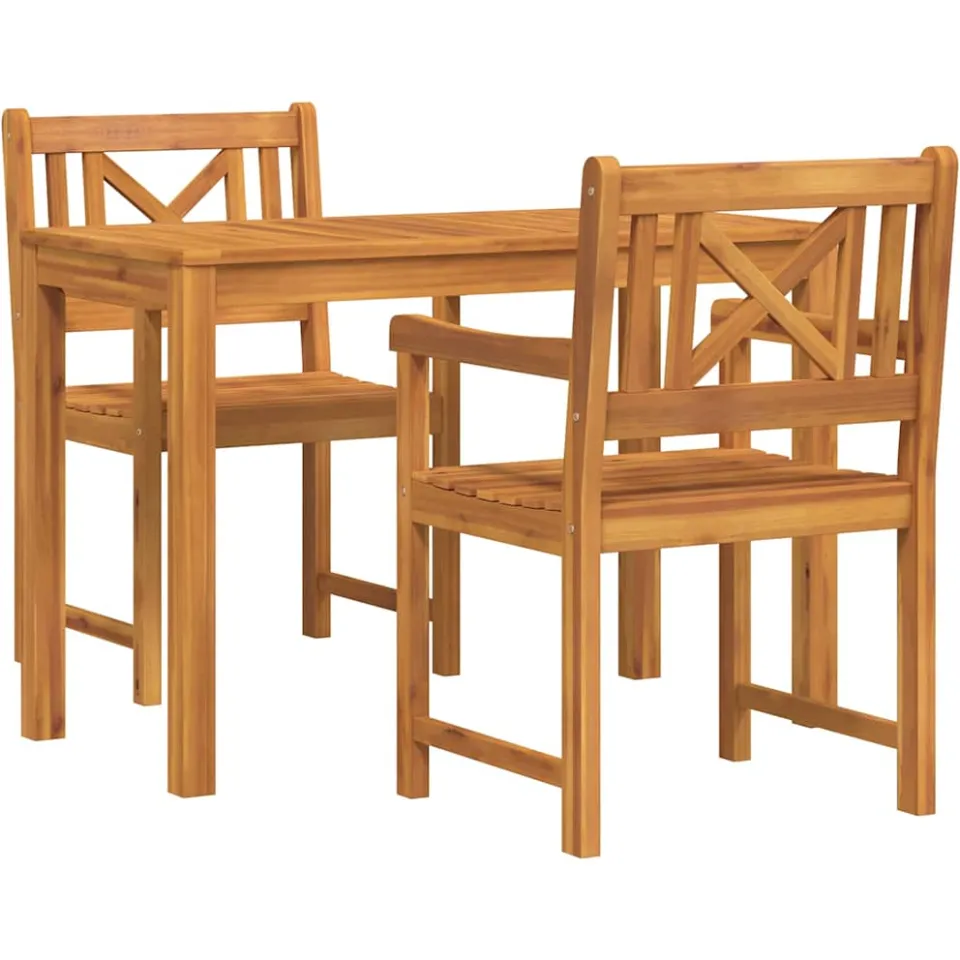 vidaXL Tuin eettafelset 3 st Bruin Massief Acaciahout, foto 3