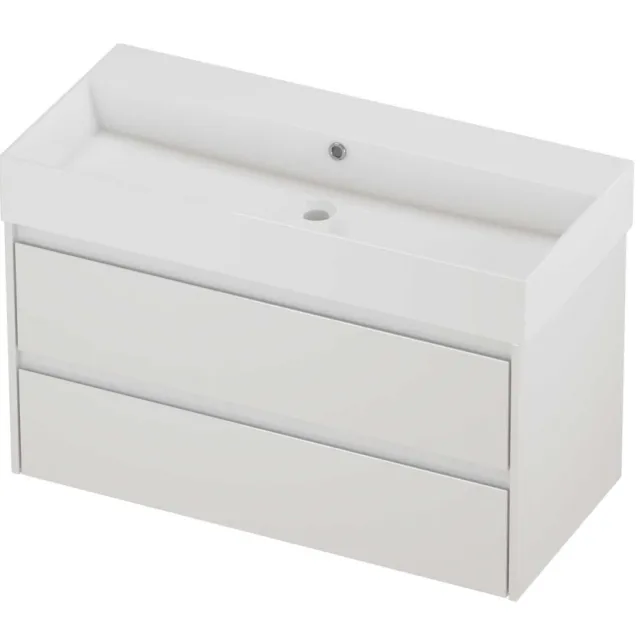 Proline Zara Badmeubelset Porselein Loft 100x46x65 cm Glans Wit Glans Wit