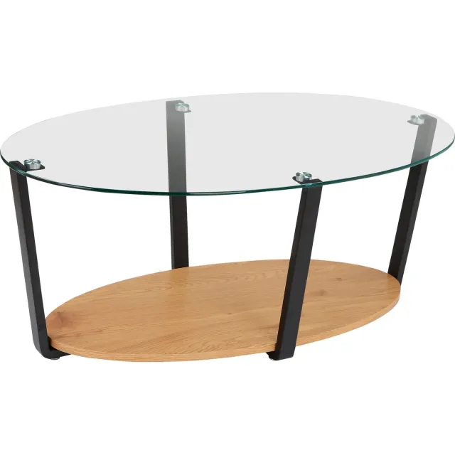 Notio Living Blake-Salontafel - Glas/Eiken Bruin